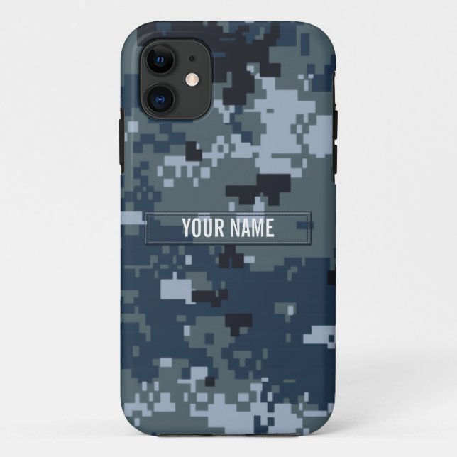 Navy NWU Camouflage Customizable Case-Mate iPhone Case (Back)