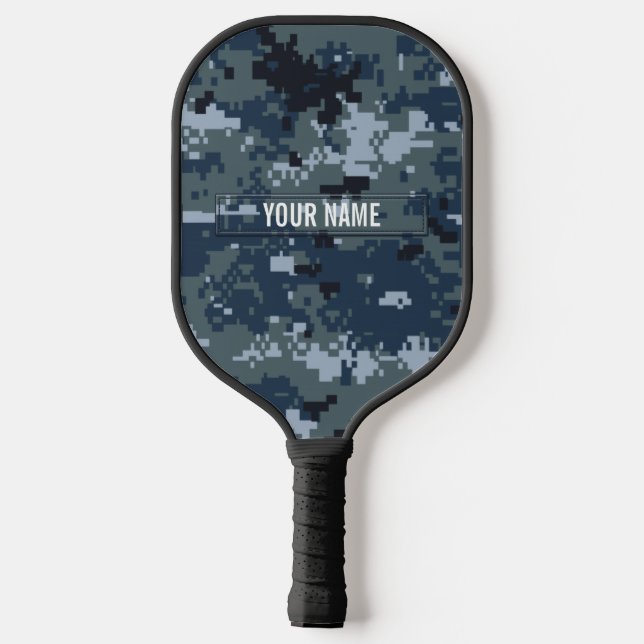Navy NWU Camouflage Customizable Pickleball Paddle (Back)