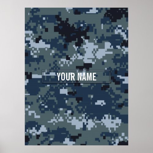 Navy NWU Camouflage Customizable Poster