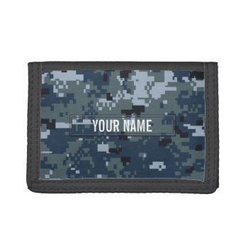 Navy Nwu Camouflage Customizable Tri-fold Wallet by staticnoise at Zazzle