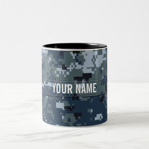 Navy NWU Camouflage Customizable Two_Tone Coffee Mug