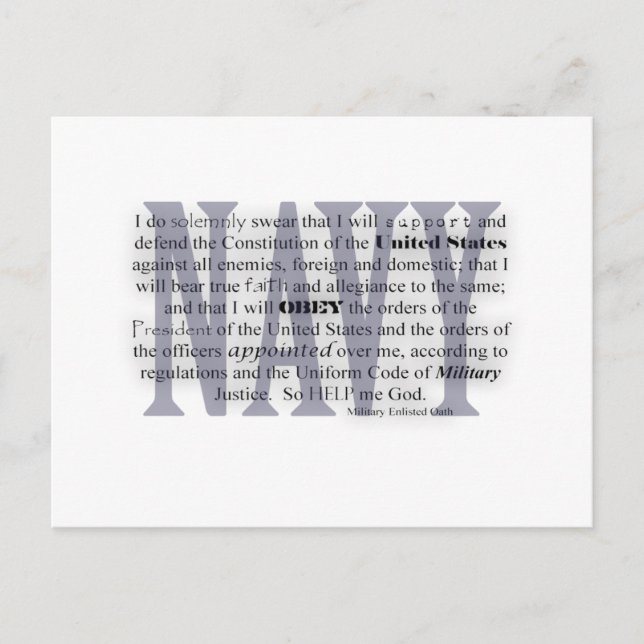 navy oath postcard (Front)