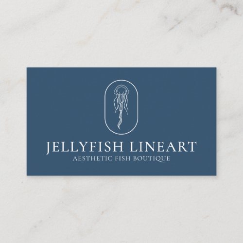 Navy Ocean Nautical Jellyfish Business Card