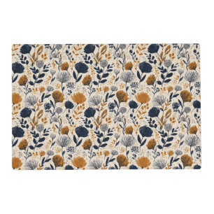Navy & Ochre Botanical Laminated Placemat