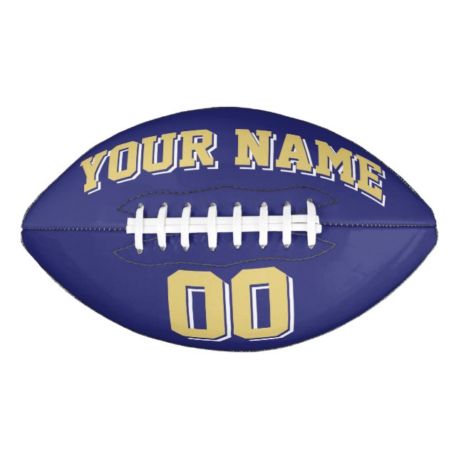 NAVY OLD GOLD AND WHITE Custom Football (Front)