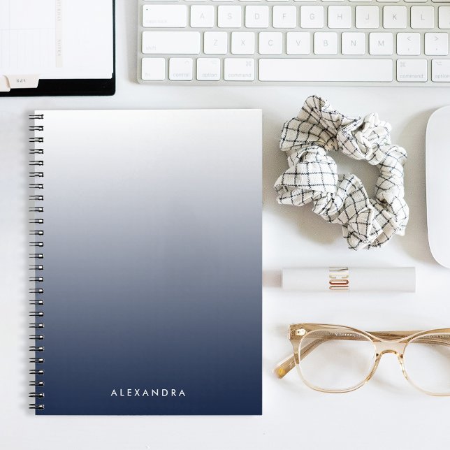 Navy Ombre Gradient Personalized Notebook (Creator Uploaded)