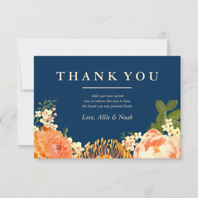 Navy & Orange Floral Thank You (Front)