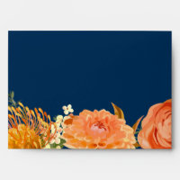 Blue and Orange Flower 5 x 7 Envelopes