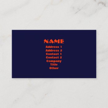 Navy & Orange Modern Monogram Business Card by Joyful_Expressions at Zazzle