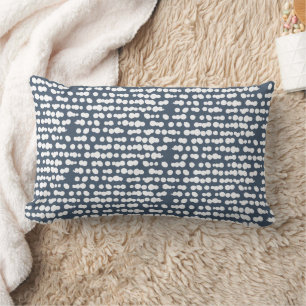 Navy Organic Dots Markmaking Pattern Lumbar Pillow