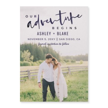Navy Our Adventure Begins Photo Save the Date