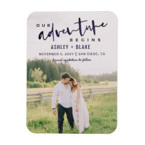 Navy Our Adventure Begins Photo Save the Date Magnet