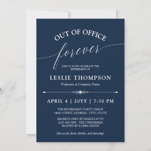 Navy Out of Office Forever Retirement Party Invitation