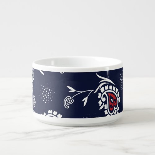 Navy Paisley Elegant Pattern Design Bowl