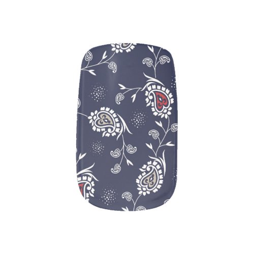Navy Paisley Elegant Pattern Design Minx Nail Art