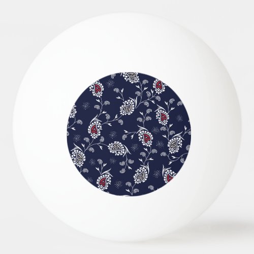 Navy Paisley Elegant Pattern Design Ping Pong Ball
