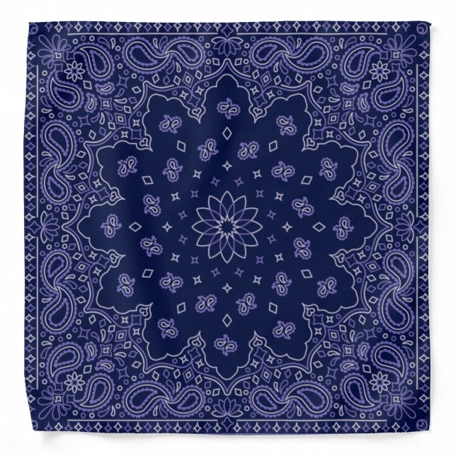 Navy Paisley Pattern Bandana (Front)