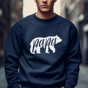 Navy Papa Bear Matching Family Sweatshirt