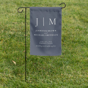 Navy Party Trend Modern Classic Simple Wedding Garden Flag