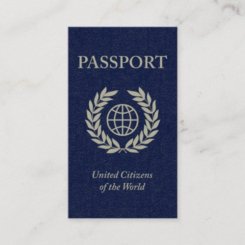 navy passport business card