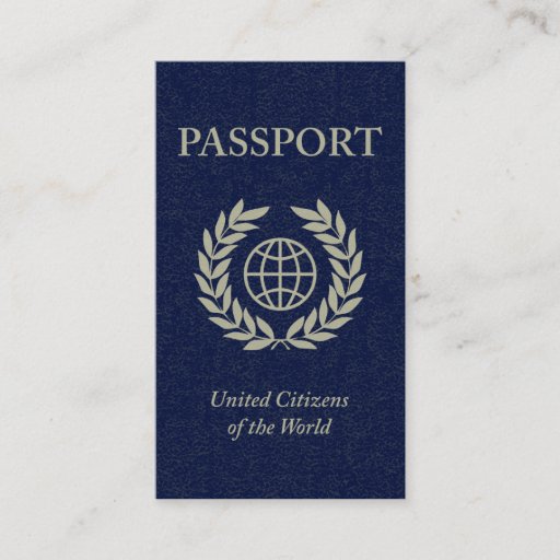Customizable navy passport business card