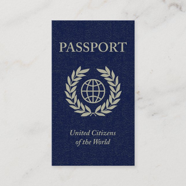 navy passport business card (Front)