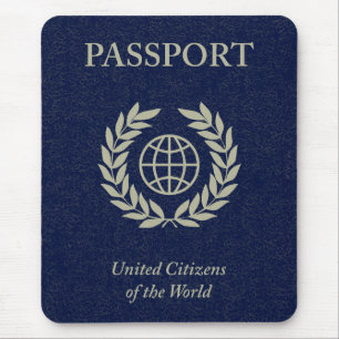 navy passport mouse pad