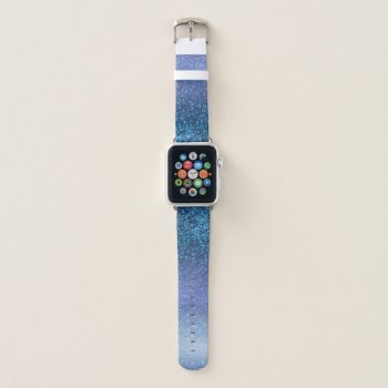 Navy Pastel Blue Triple Glitter Ombre Gradient Apple Watch Band by _LaFemme_ at Zazzle