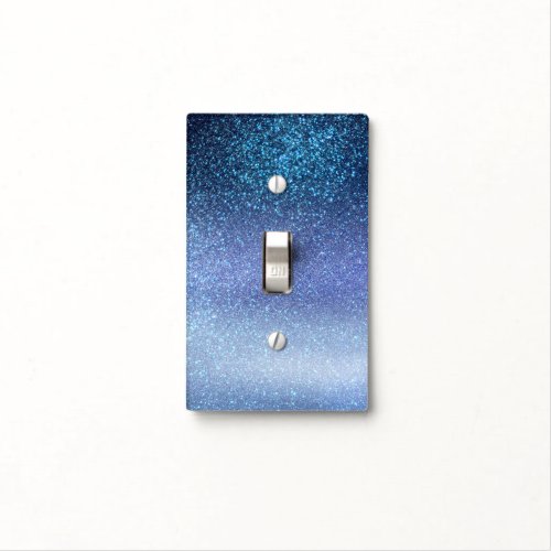 Navy Pastel Blue Triple Glitter Ombre Gradient Light Switch Cover