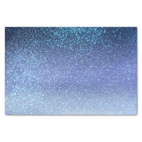 Navy Pastel Blue Triple Glitter Ombre Gradient Tissue Paper