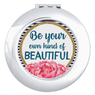 Navy Peonies Be Your Own Kind of Beautiful Compact Mirror