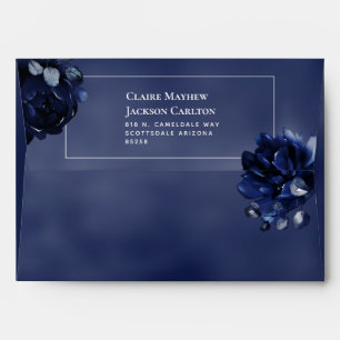 Navy Peony Assembly 5 x 7" Invitation Envelopes