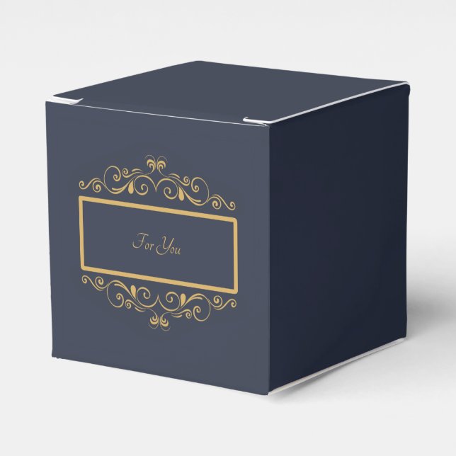 Navy Personalised Favor Box (Front Side)