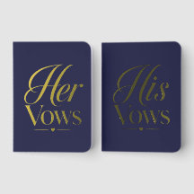 Navy Personalized Real Foil Vow Books