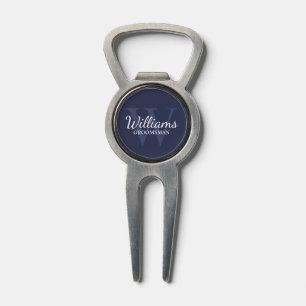 Navy Personalized Script Groomsmen Name&Monogram Divot Tool
