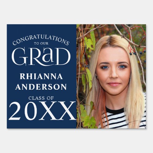 Navy Photo  Congratulation Grad Sign