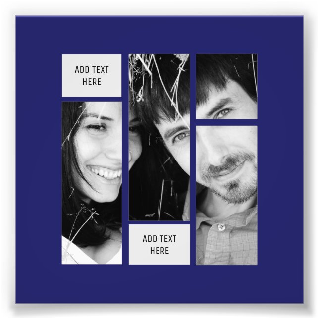 NAVY Photo Text Template - Transfer To ANY Gift Print (Front)