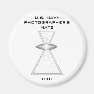 Navy Photographer IFGA No Wings Round Magnet