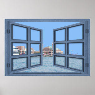 Navy Pier 6 Pane Open Window Poster