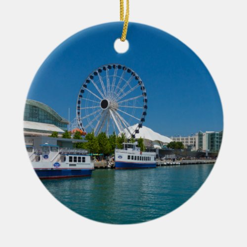 Navy Pier Ceramic Ornament