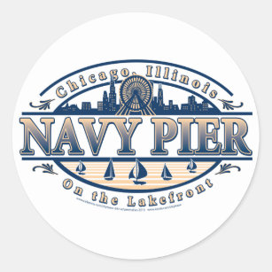 Navy Pier Chicago Classic Round Sticker