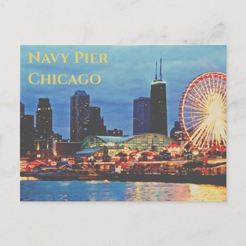 Navy Pier Chicago ferris wheel Postcard