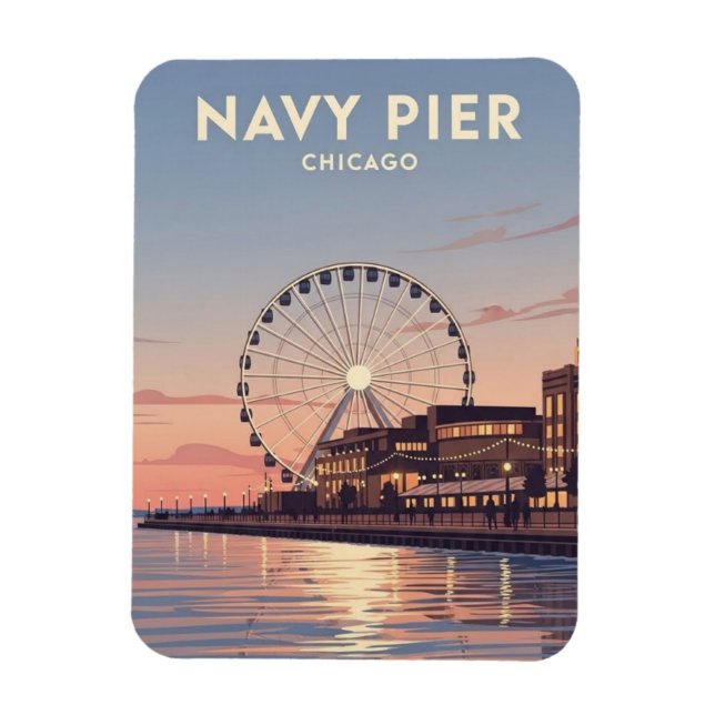 Navy Pier Chicago Illinois Travel Magnet (Vertical)