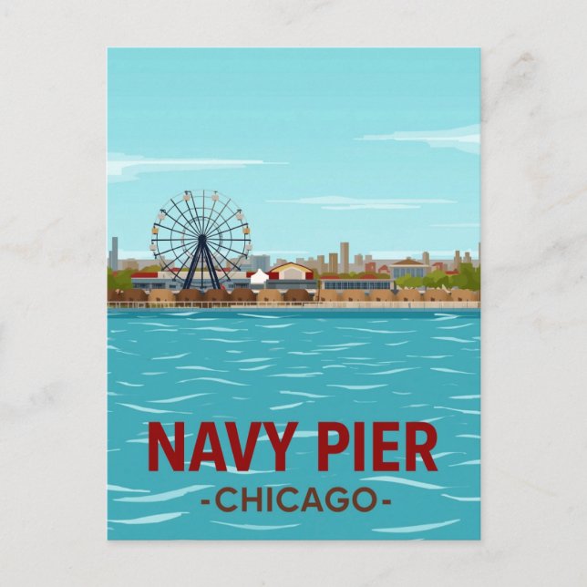 Navy Pier: Chicago Lakefront Fun Postcard (Front)