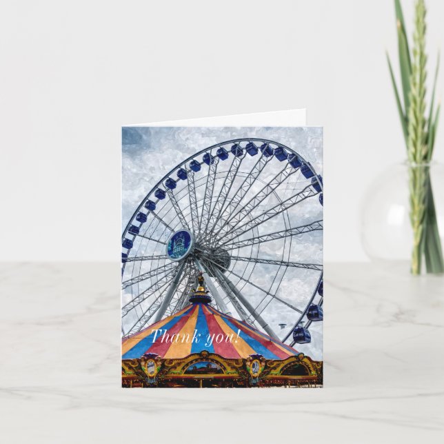 Navy Pier Ferris Wheel Thank You Card (Front)