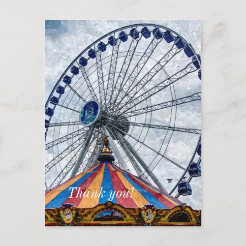 Navy Pier Ferris Wheel Thank You Postcard