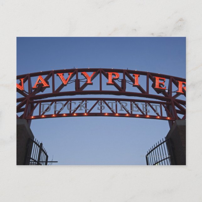 Navy Pier sign in Chicago Illinois USA Postcard (Front)