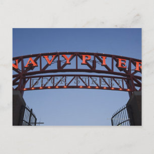 Navy Pier sign in Chicago Illinois USA Postcard