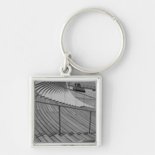 Navy Pier Stairs Grayscale Keychain