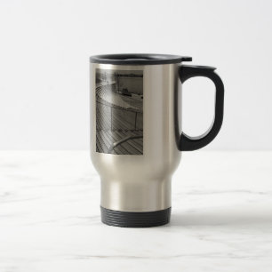 Navy Pier Stairs Grayscale Travel Mug